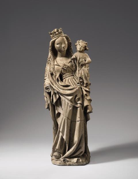 Central Rhine Region - A Central Rhenish figure of the Virgin and Child, circa 1430/1440