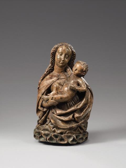  Central Rhine Region - A Central Rhenish figure of the Virgin and Child, circa 1470