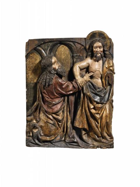 North German - A probably Northern German relief of the Incredulity of Saint Thomas, circa 1480/1490