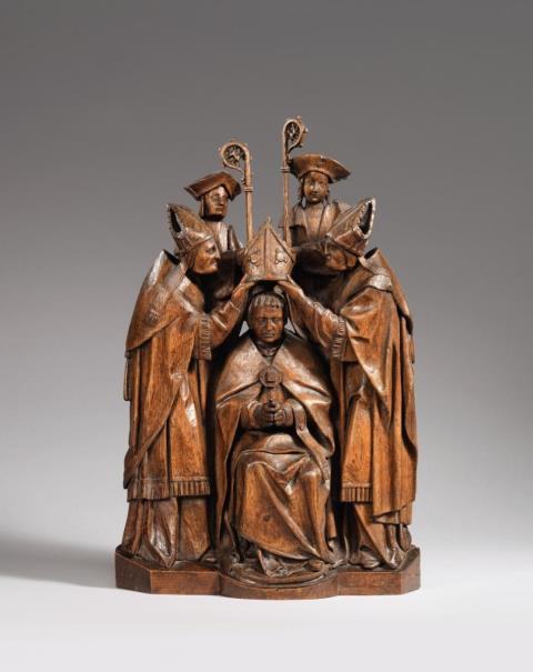  Antwerp - A high relief group showing the ordination of a Bishop, Antwerp, first quarter 16th century