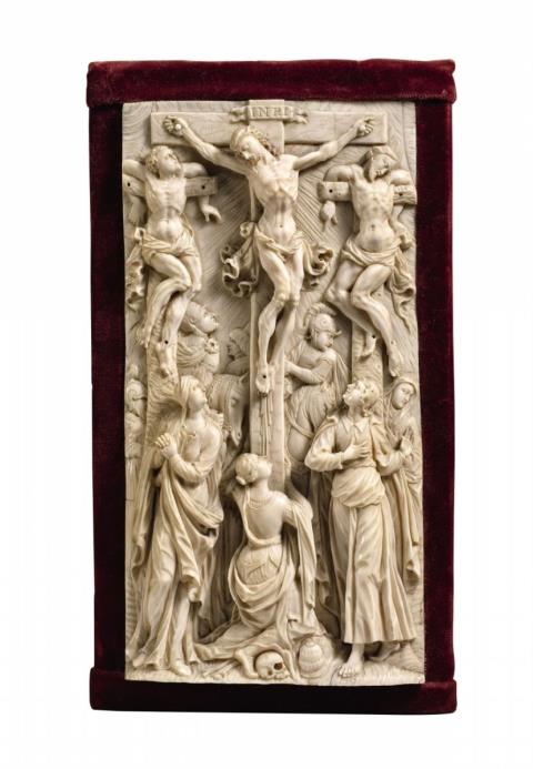 Flemish 2nd half 17th century - A Flemish high-relief of the Crucifixion, second half 17th century