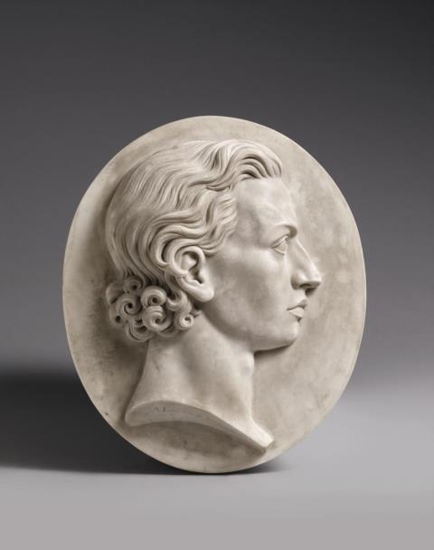 Arnold Hermann Lossow - A relief bust of Friedrich Schiller by Arnold Hermann Lossow