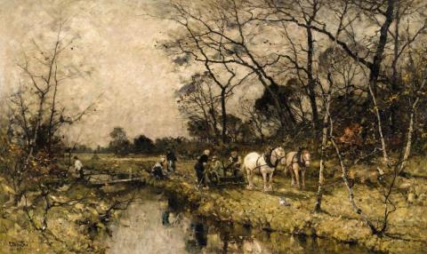 Ludwig Munthe - Autumn Landscape with Peasants