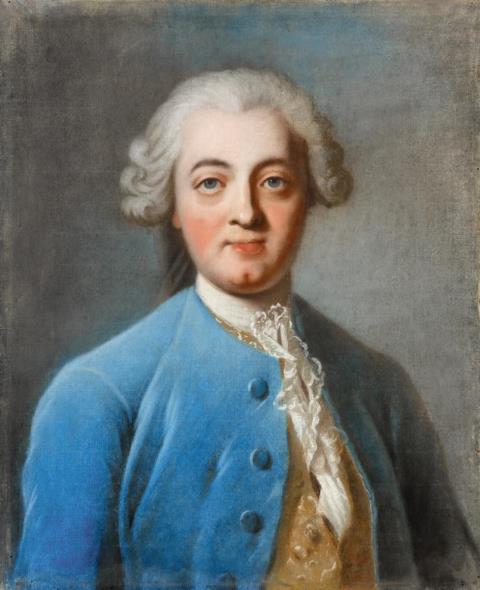 Charles-Amédée-Philippe van Loo - A Portrait of the Philosopher Claude Adrien Helvétius