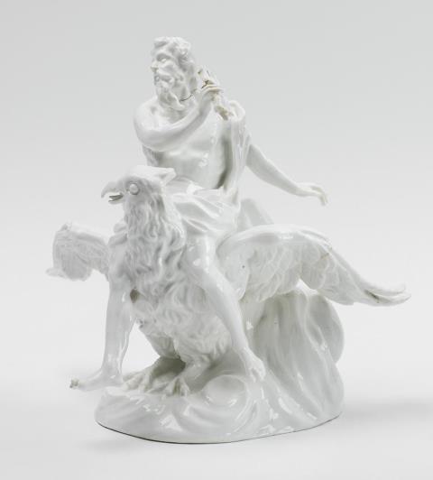 Wilhelm Caspar Wegely - A Wegely porcelain figure of Zeus and the Eagle.