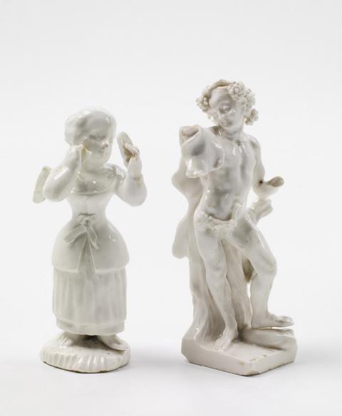 Wilhelm Caspar Wegely - Two Wegely porcelain figures.