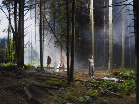 Gregory Crewdson - Production Still (Forest Gathering #4) 'Beneath the Roses'