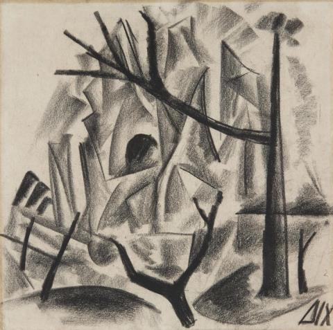 Otto Dix - Haus und Baumstümpfe