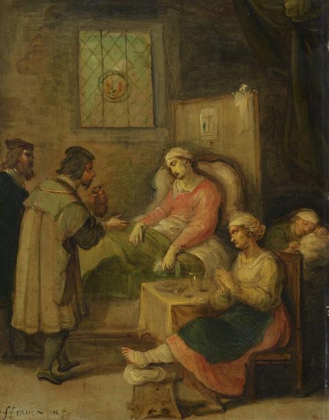 Frans Francken the Younger, follower of - Visiting a Sick Woman