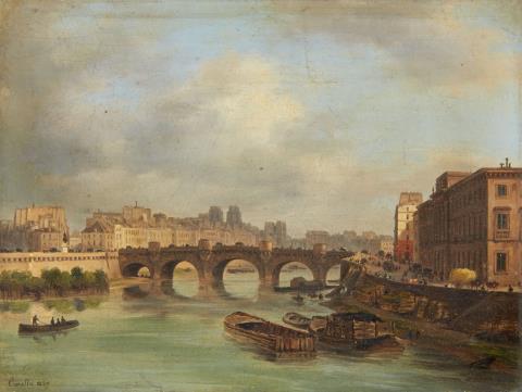 Giuseppe Canella d. Ä. - Ansicht von Paris mit Blick auf Pont-Neuf