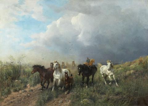 Ludwig Benno Fay - Wiesenlandschaft mit Pferdeherde