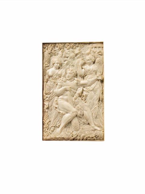 South German - A South German ivory relief of Hercules with Ceres and Nike, circa 1700.