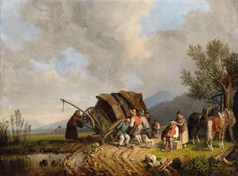 Heinrich Bürkel - The Toppled Post Carriage