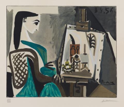 Nach Pablo Picasso - Femme dans l'atelier