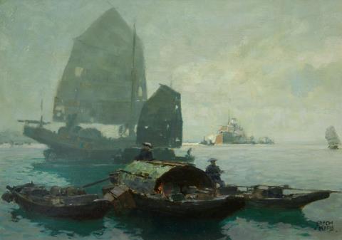 Erich Kips - Im Hafen von Hongkong