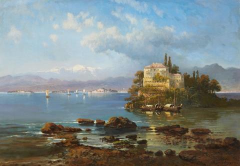 Pieter Francis Peters - View of the Lago Maggiore with the Island of San Giovanni