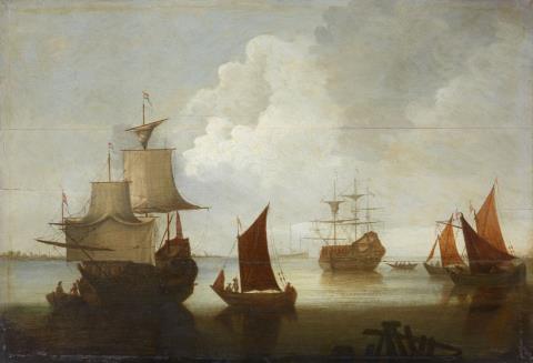 Hendrik Jacobsz. Dubbels - Segelschiffe und Boote auf ruhiger See