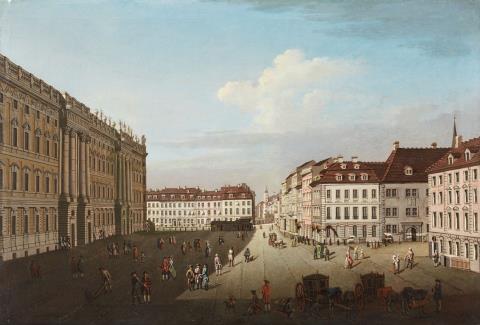 Johann Georg Rosenberg - Ansicht des Schlossplatzes von Westen her