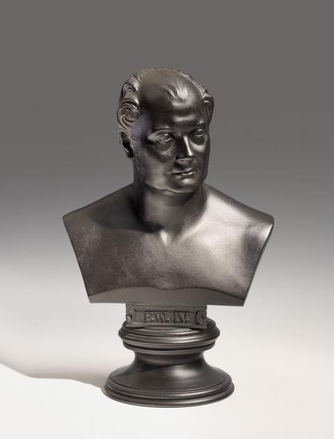 A black patinated cast iron bust of Friedrich Wilhelm IV.