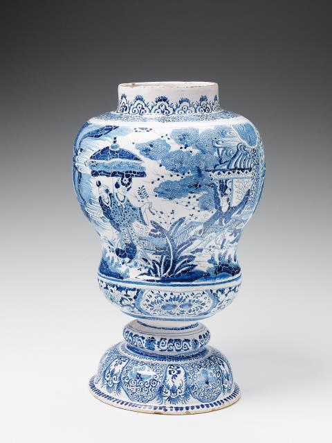 Gerhard Wolbeer - A large Berlin faience baluster-form vase.