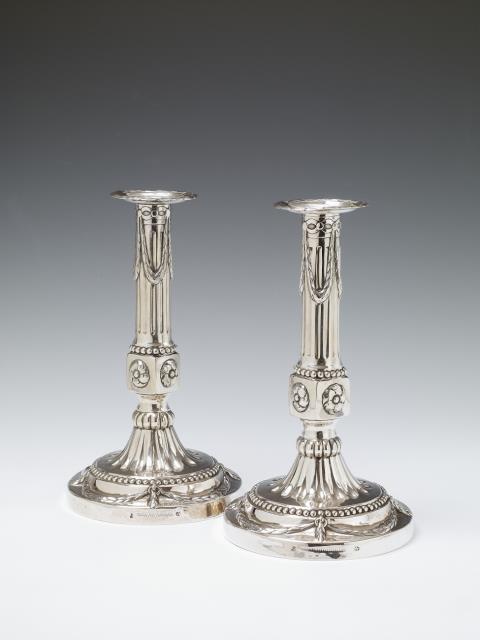 Christoph Friedrich Sick - A pair of Stuttgart silver candlesticks. Marks of Christoph Friedrich Sick, ca. 1780.