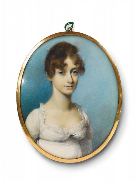 George Engleheart - A portrait of Mrs. William Saltau by George Engleheart.