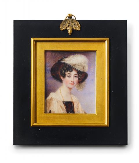 Samuel John Stump - A portrait of a young actress in a hat by Samuel John Stump.