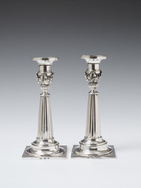 Johann Christoph Jancke d. J. - A pair of Breslau silver candlesticks. Marks of Johann Christian Jancke the Younger, 1793 - 96.