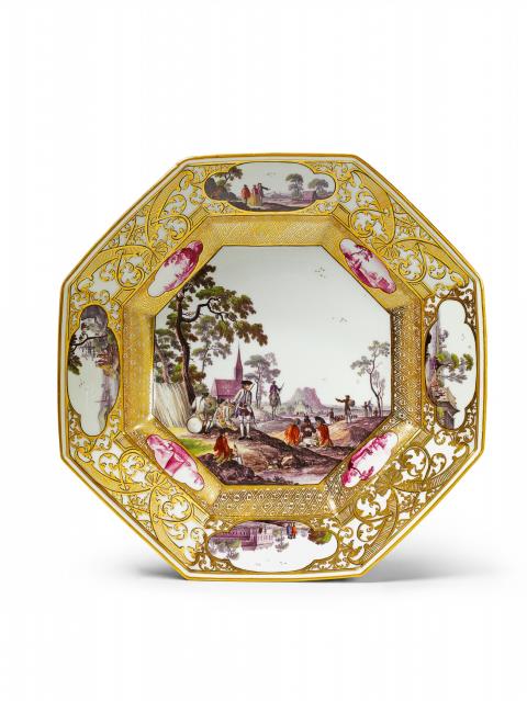 A Meissen porcelain plate from the Christie-Miller service.