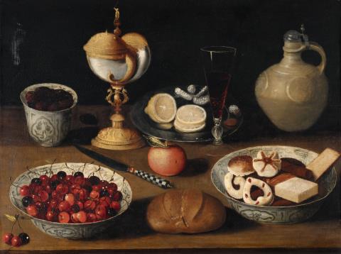 Georg Flegel, circle of - Still Life with Cherries and Biscuits