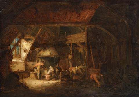 Isaac van Ostade - A Barn Interior