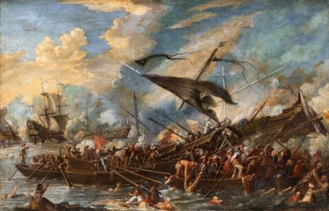 Cornelis de Wael - A Naval Battle