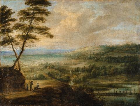 Lucas van Uden - A Panoramic Landscape with a Windmill