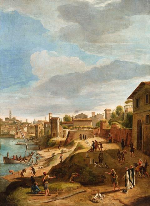 Gaspare van Wittel - Ansicht des Hafens von Ripa Grande Ansicht der Strada di Marmorata in Ripa Grande