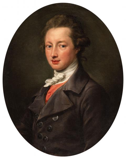 Pompeo Batoni - A Portrait of a Young Man with White Collar