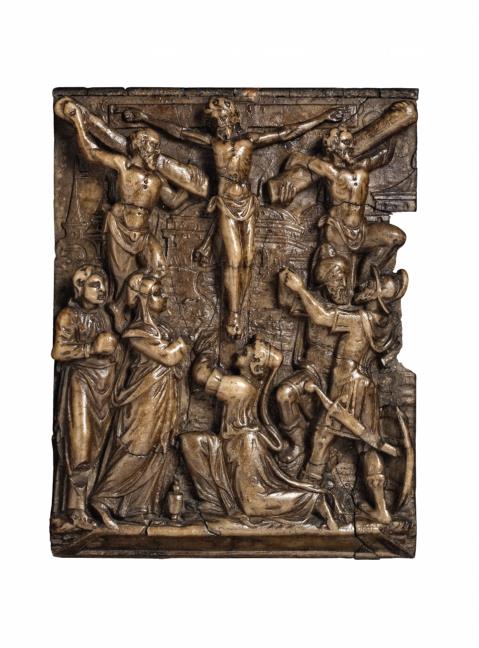Mechelen - An alabaster relief of the Crucifixion, probably Mechelen, circa 1600.