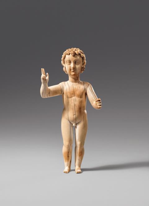  Goa - A Goan ivory figure of the blessing Christ Child, circa 1700.