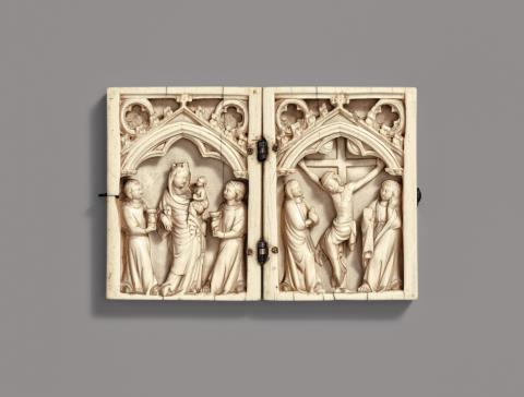  Westphalia - A presumably Westphalian carved ivory diptych, 2nd half 14th century.