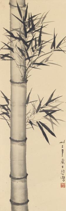 Beihong Xu - Bambus. Hängerolle. Tusche auf Papier. Aufschrift, datiert: 1933, sign.: Beihong und Siegel: Beihong zhi hua.