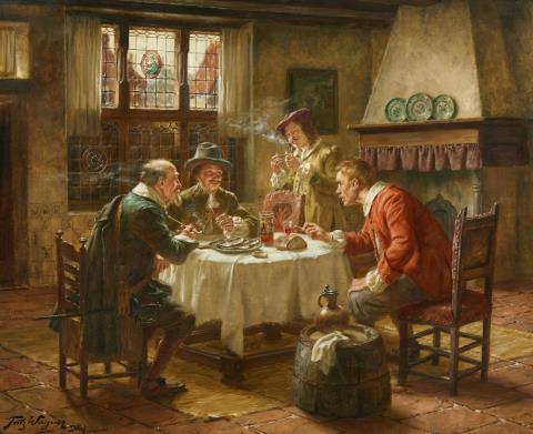Fritz Wagner - Merry Company in a Dutch Interior
