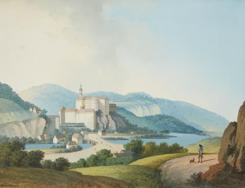 Johann Lochmann - A Castle in a Mountainous Landscape