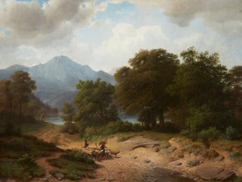 Wilhelm Bode - Mountainous Landscape with Shepherds