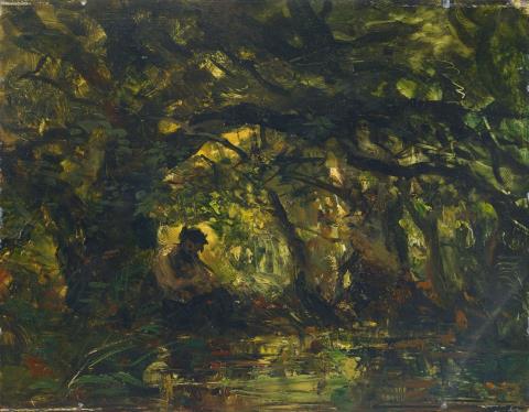 Carl Ebert - Woodland Scene with Pan Playing a Flute