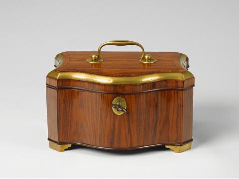 Abraham Roentgen - A brass-mounted rosewood tobacco caddy.