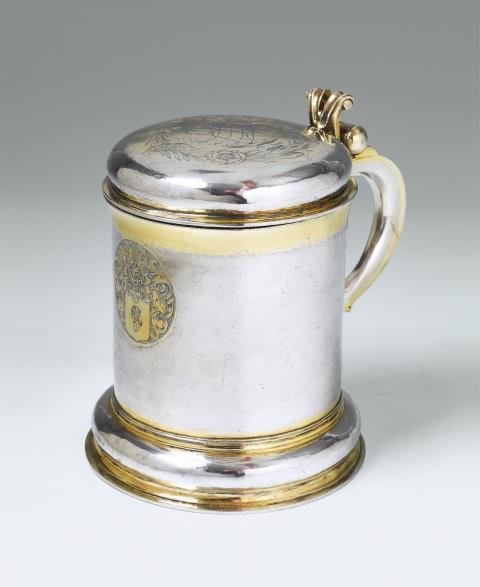  Meister mit Hausmarke - A rare Attendorn partially gilt silver tankard