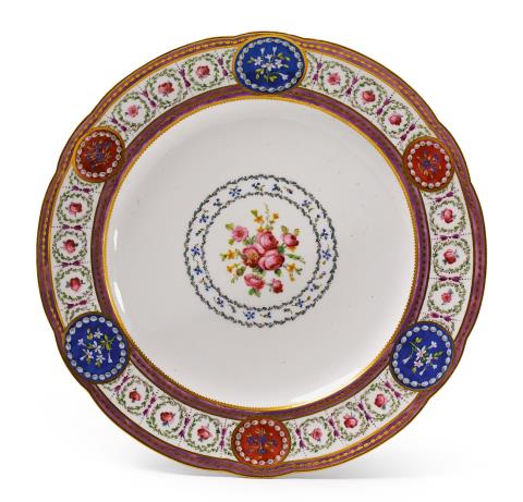 A Louis XVI Sèvres soft paste porcelain plate.