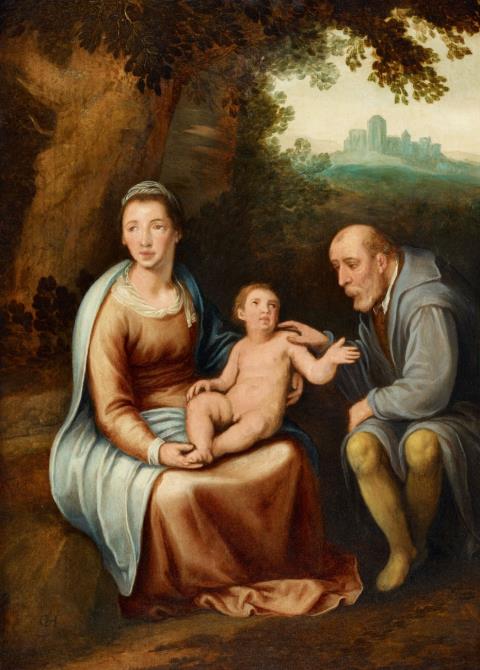Cornelis Cornelisz. van Haarlem - Heilige Familie bei der Rast