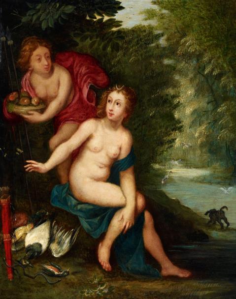 Jan Brueghel d. J.
Hendrick van Balen, Werkstatt - Diana und ihre Nymphen nach der Jagd