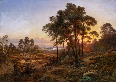 Anton Castell - Landschaft mit Ansicht von Dresden