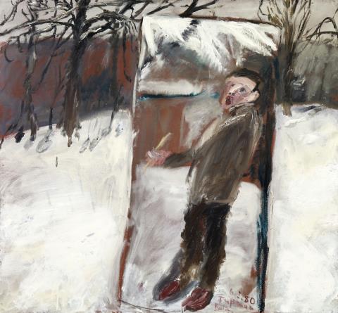 Klaus Fußmann - Untitled (Selbst im Schnee-Spiegel)
